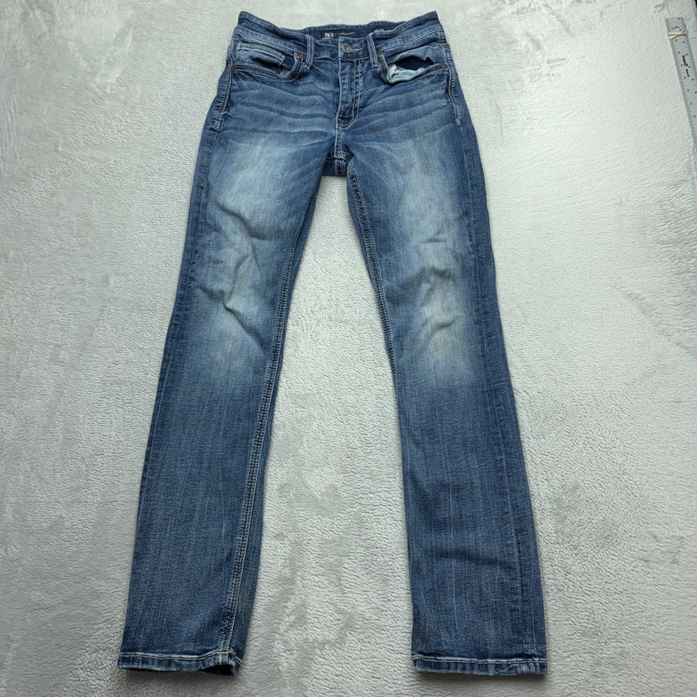 BKE Jeans Mens 30x32 Blue Jake Straight Leg Medium Wash Embroidered Denim